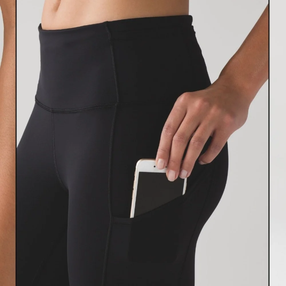 Lululemon NEW Fast and Free 7/8 Tight 25" with Pockets Black Sz 18 - Picture 6 of 10